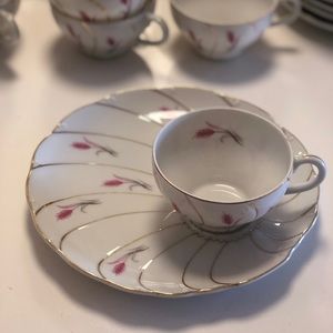 Yamaka Tea Set, 12, Wheat Pattern with Gold Swirl